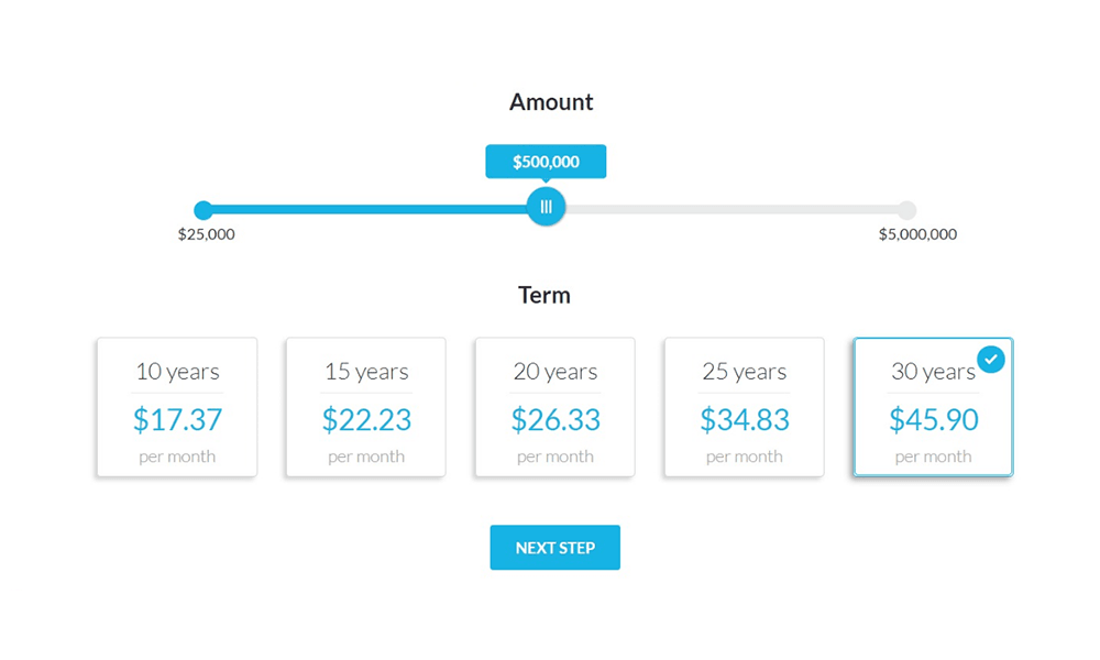 Price comparison screen
