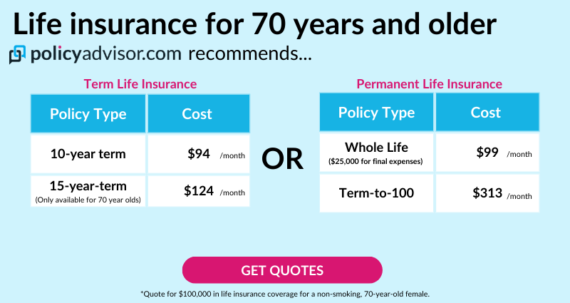 life insurance for seniors over 70 canada