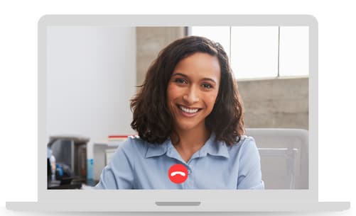 Female insurance advisor in a video call appointment