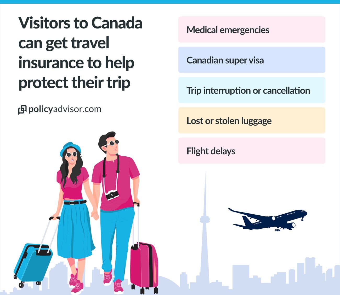 Canadian visitors insurance can help cover unexpected costs related to your trip.